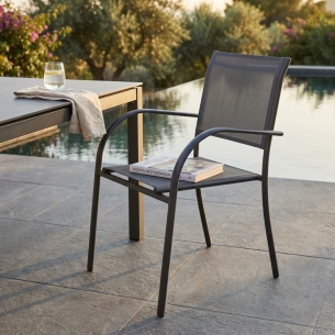 copy of Poltrona da giardino in allumino bianco e tessuto con braccioli - STAMFORDEDENYA