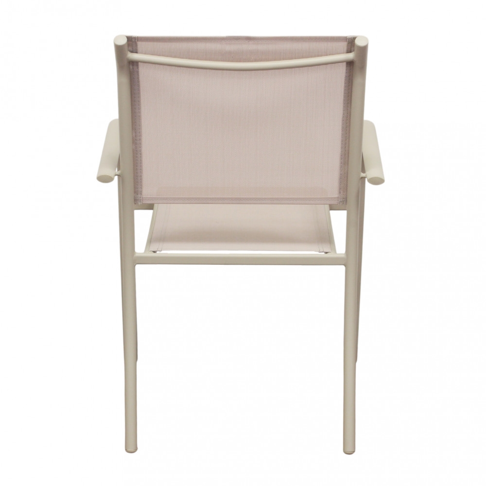 Poltrona da giardino in allumino tortora e tessuto con braccioli - STAMFORDEDENYA