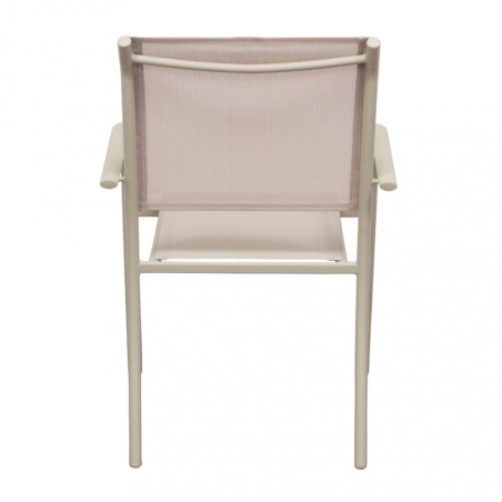 Poltrona da giardino in allumino tortora e tessuto con braccioli - STAMFORDEDENYA