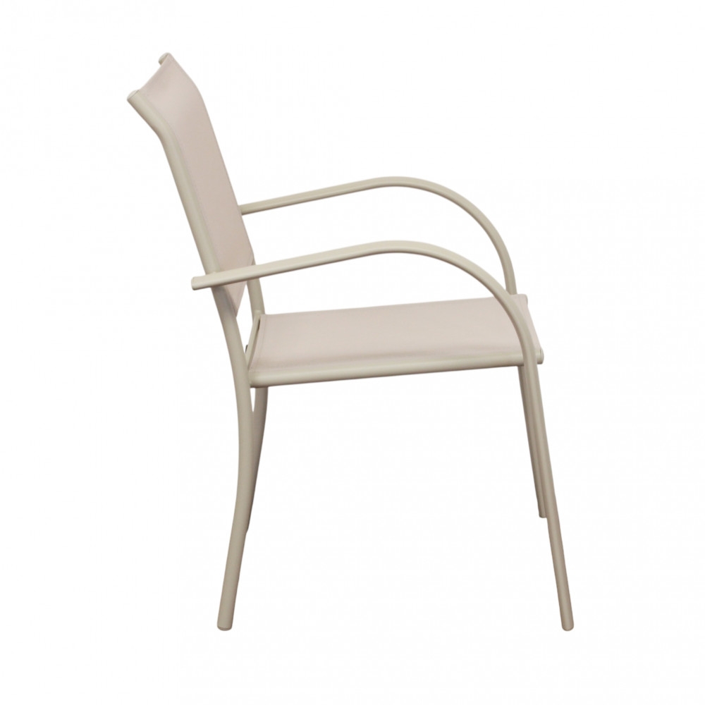 copy of Poltrona da giardino in allumino bianco e tessuto con braccioli - STAMFORDEDENYA