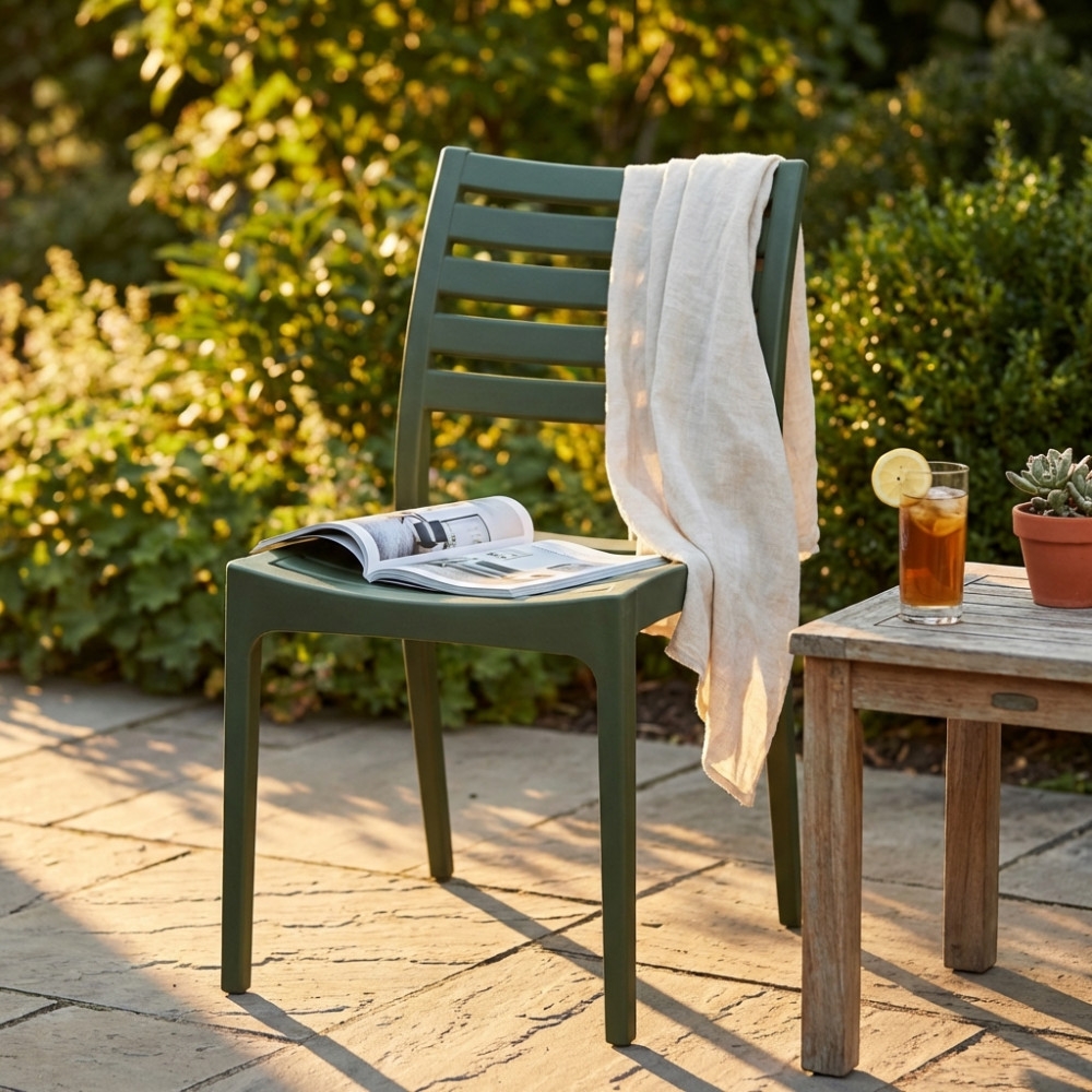 Sedia in polipropilene impilabile verde - EVELINEEDENYA