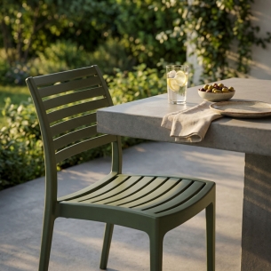 copy of Poltrona da giardino in allumino bianco e tessuto con braccioli - STAMFORDEDENYA