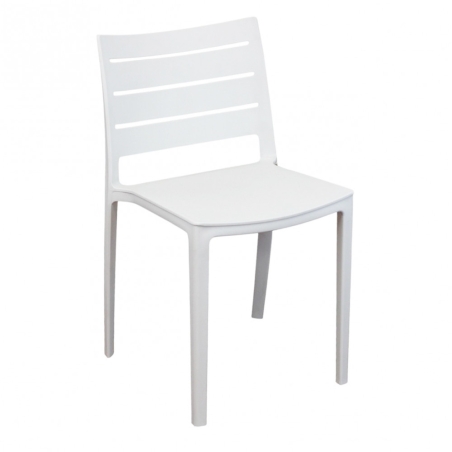 Sedia in polipropilene impilabile bianca - HALLIEEDENYA