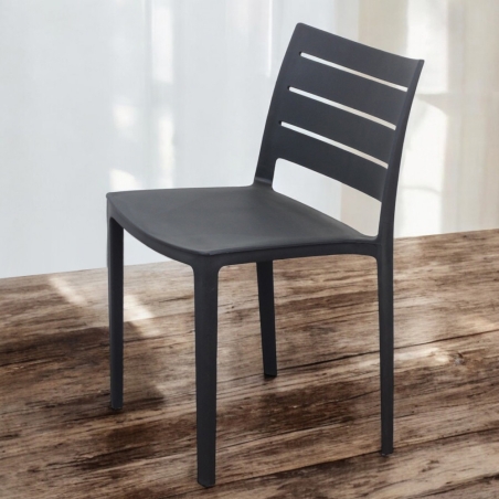 Sedia in polipropilene impilabile antracite - HALLIEEDENYA