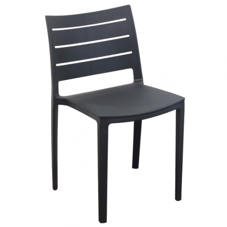 Sedia in polipropilene impilabile antracite - HALLIEEDENYA
