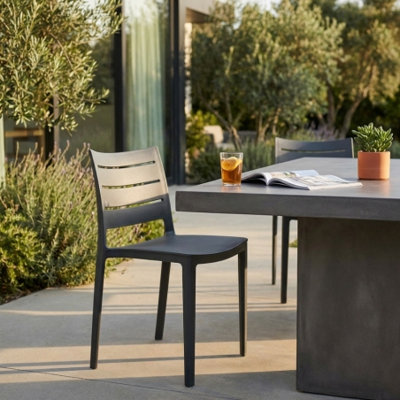 Sedia in polipropilene impilabile antracite - HALLIEEDENYA