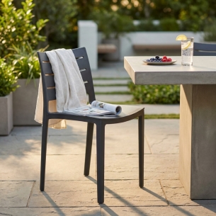 copy of Poltrona da giardino in allumino bianco e tessuto con braccioli - STAMFORDEDENYA