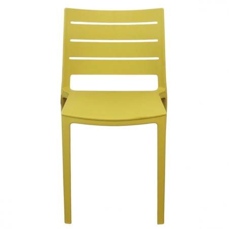 Sedia in polipropilene impilabile gialla - HALLIEEDENYA