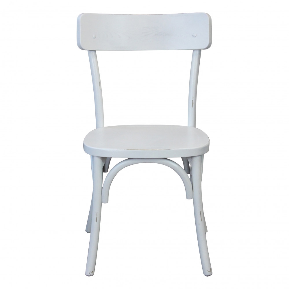 Sedia in legno di olmo con finitura anticata bianco - PollyEDENYA