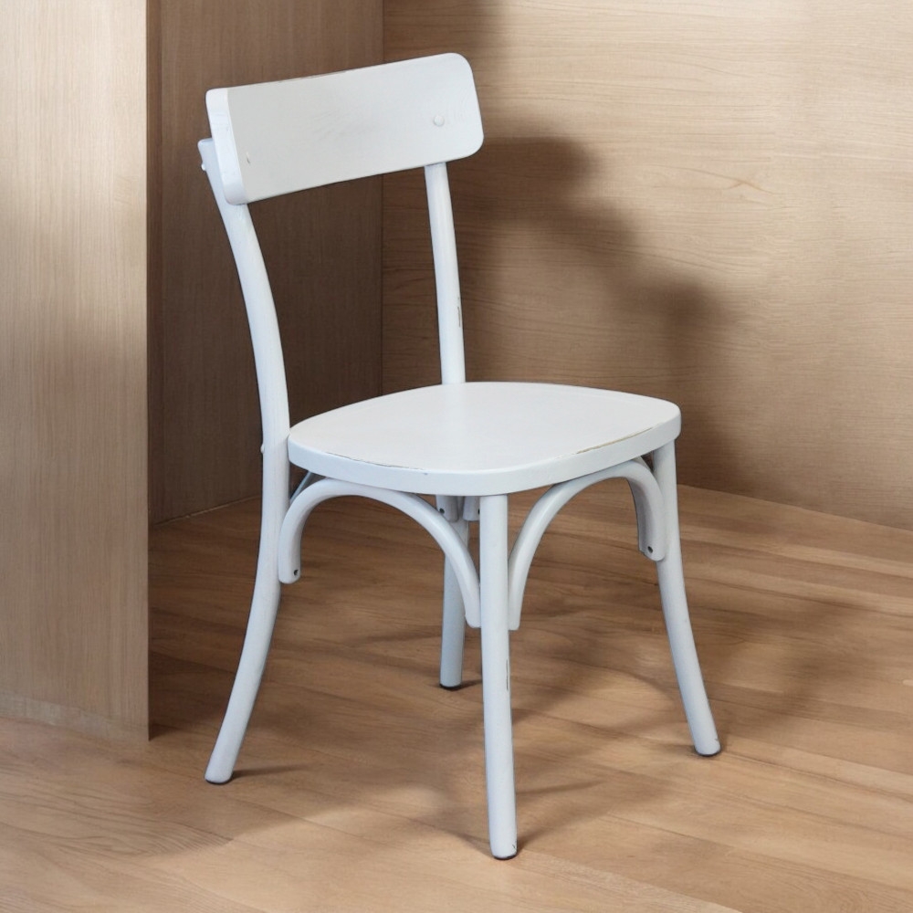 Sedia in legno di olmo con finitura anticata bianco - PollyEDENYA