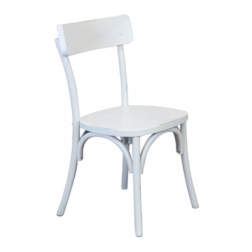 Sedia in legno di olmo con finitura anticata bianco - PollyEDENYA