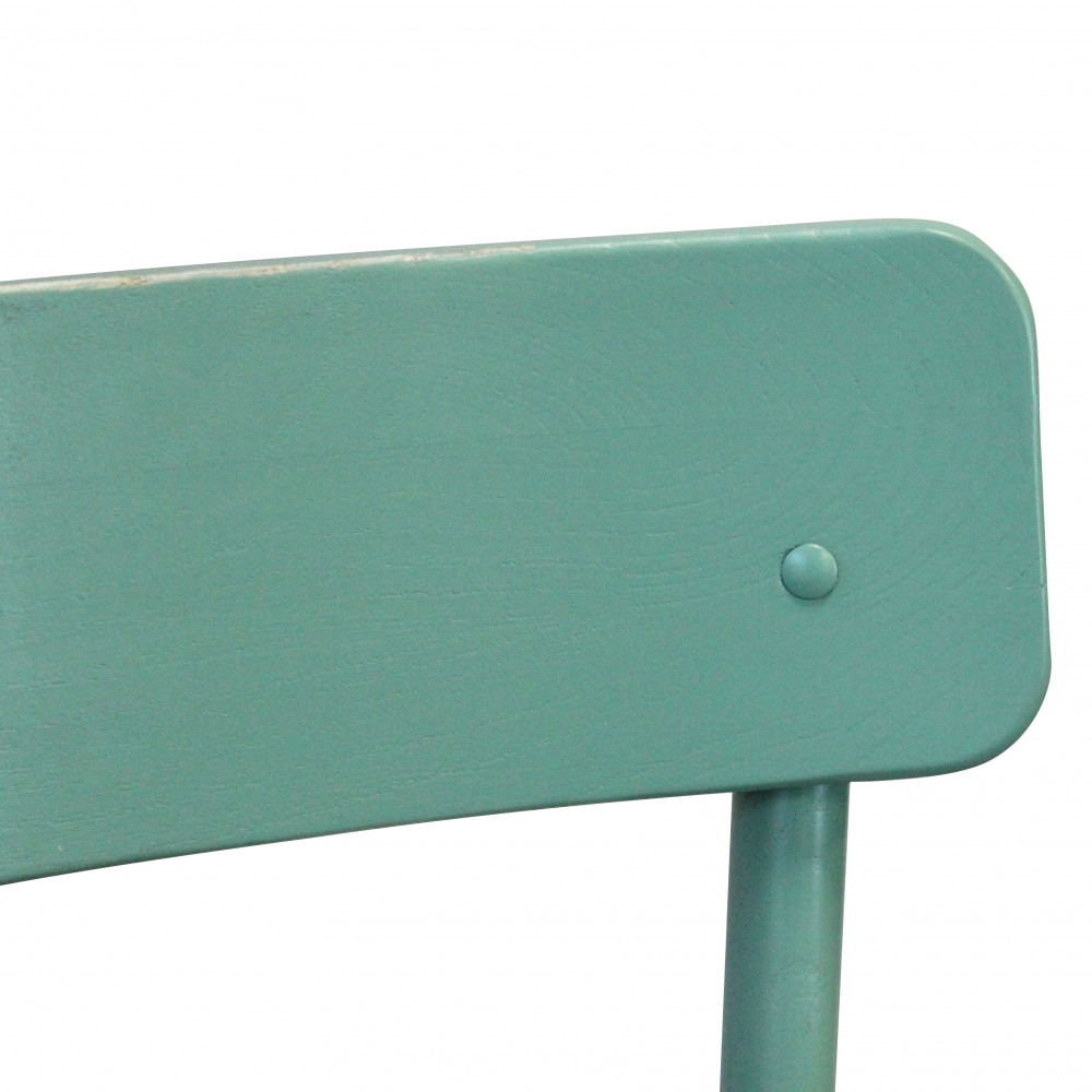 Sedia in legno di olmo con finitura anticata verde - PollyEDENYA