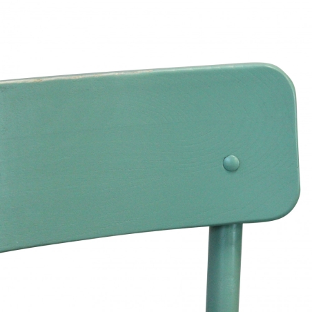 Sedia in legno di olmo con finitura anticata verde - PollyEDENYA