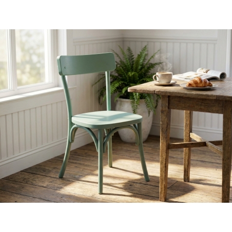 Sedia in legno di olmo con finitura anticata verde - PollyEDENYA