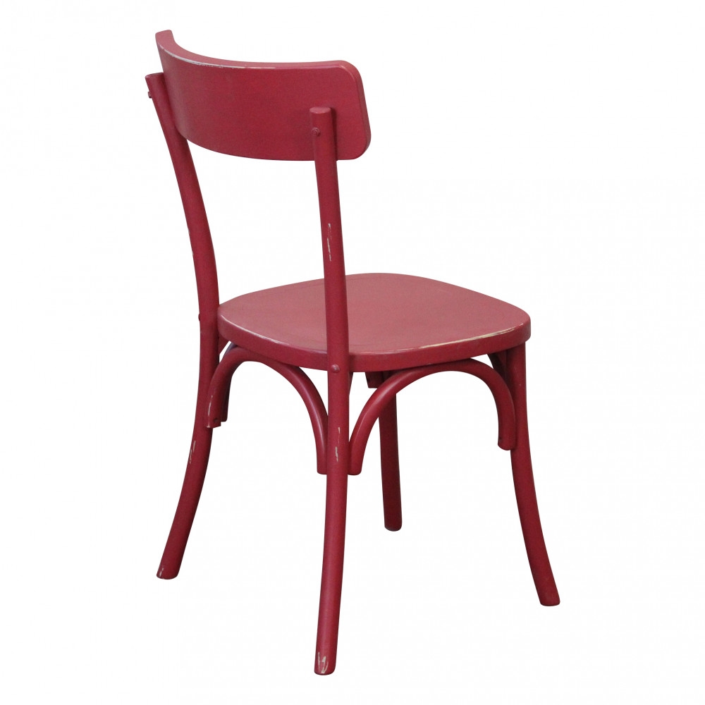 Sedia in legno di olmo con finitura anticata rosso - PollyEDENYA