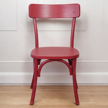 Sedia in legno di olmo con finitura anticata rosso - PollyEDENYA