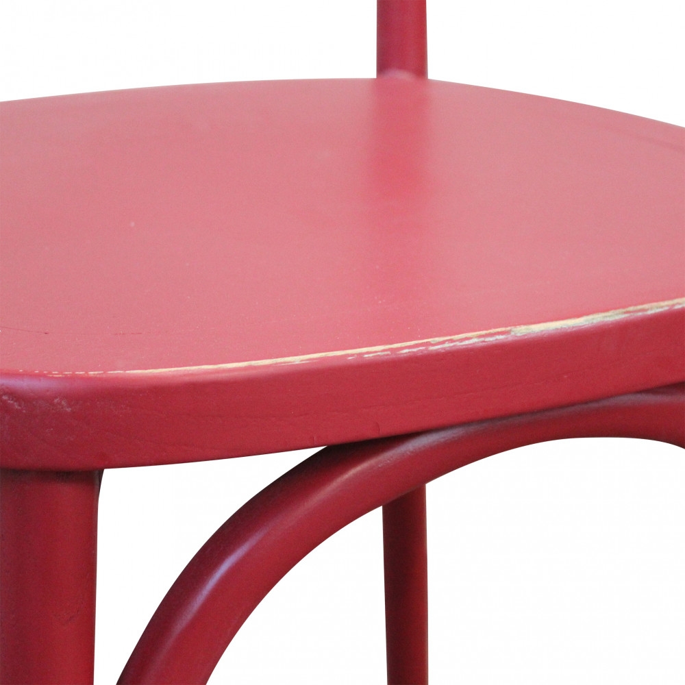 Sedia in legno di olmo con finitura anticata rosso - PollyEDENYA