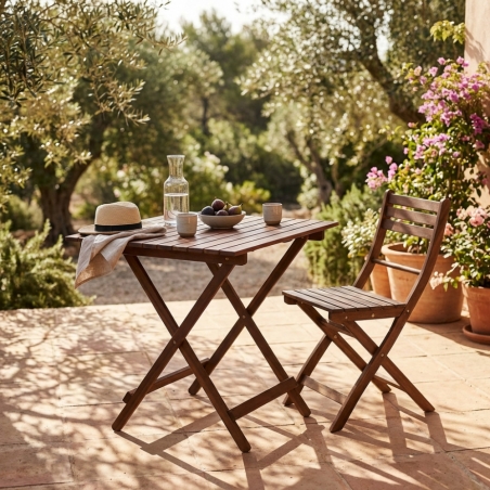 Tavolo Pic-Nic 60x100 Tinta Noce - Marrone