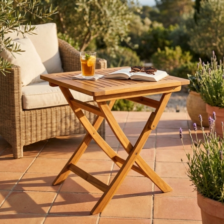 Tavolino basso Pieghevole 70x70 - MarroneEDENYA