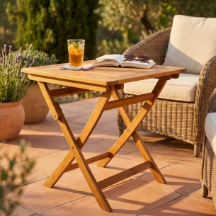 Tavolino basso Pieghevole 70x70 - MarroneEDENYA