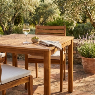 Tavolo da esterno in legno di Acacia 80x80 cm - MarroneEDENYA
