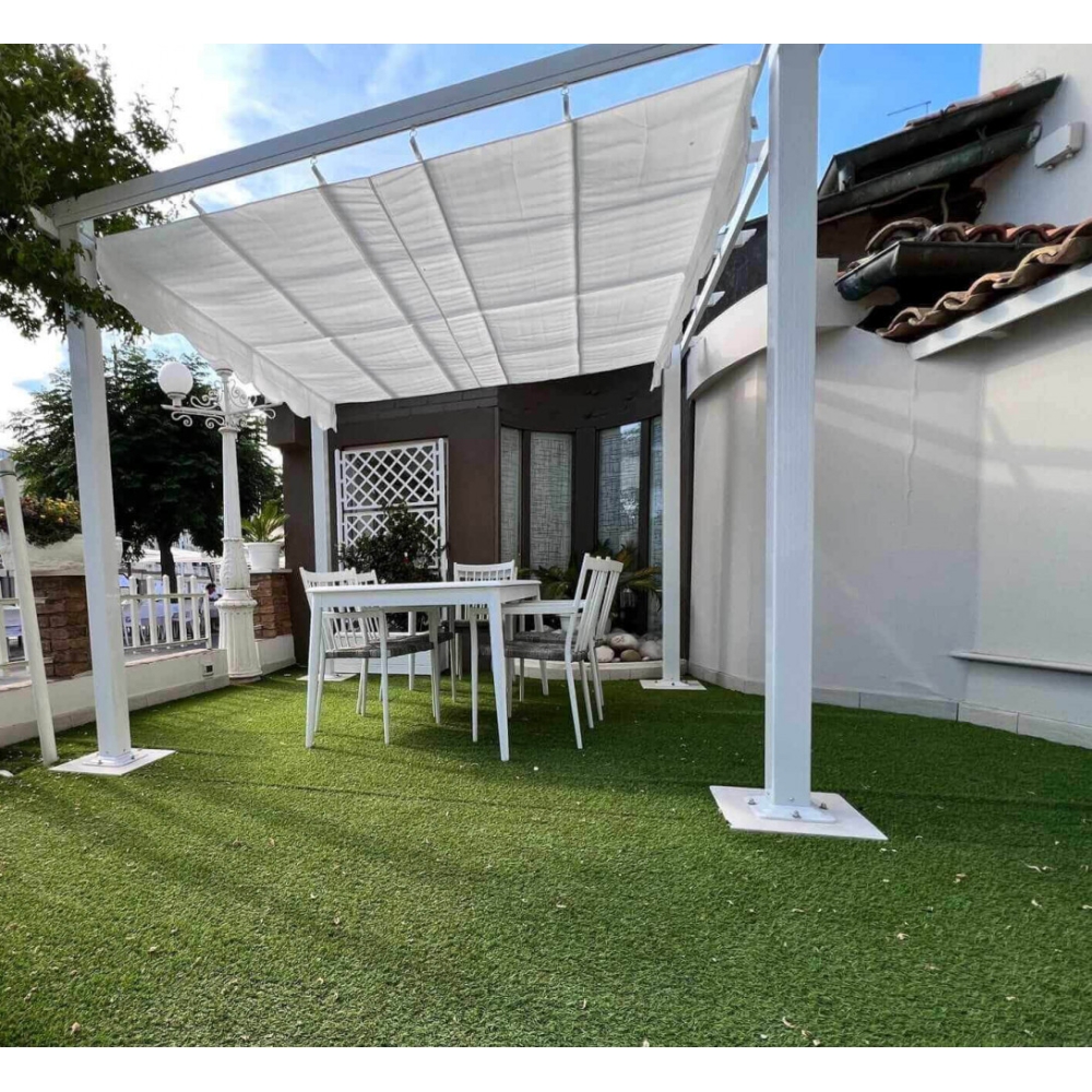 Gazebo 4x4 metri Bianco con telo bianco 240h - AstoriaEDENYA
