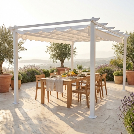 Gazebo 4x4 metri Bianco con telo bianco 240h - AstoriaEDENYA