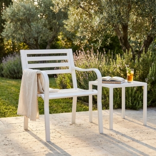 Poltrona in metallo bianca 60x56x85h cm - ChloeEDENYA