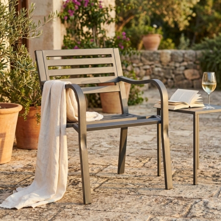 Poltrona in metallo antracite 60x56x85h cm - ChloeEDENYA