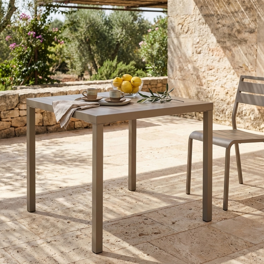 Tavolo da esterno impilabile 80x80 - Tortora ManchesterEDENYA