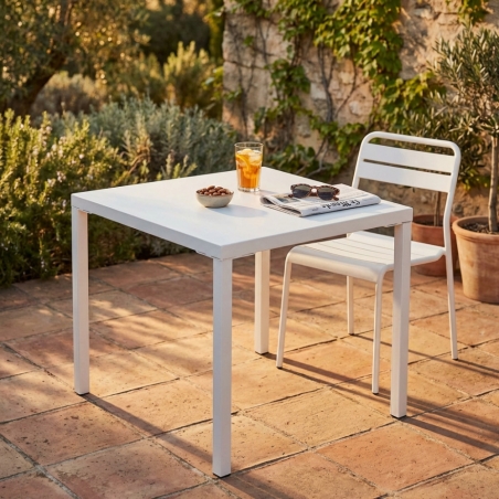 Tavolo Manchester 80x80 Impilabile - BiancoEDENYA