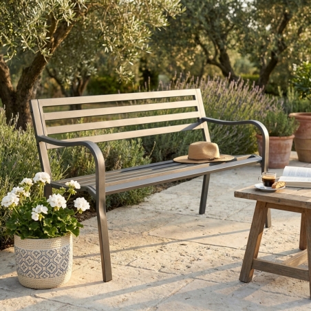 Panchina da giardino in metallo 128x56x85h  per 2 persone - CHLOEEDENYA