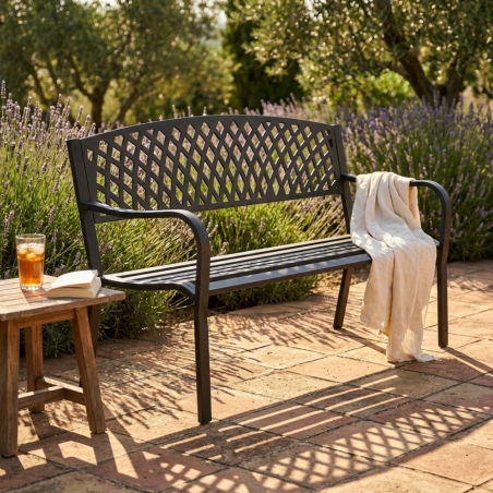 Panchina da giardino in metallo 128x56x85h  per 2 persone - MONTREALEDENYA