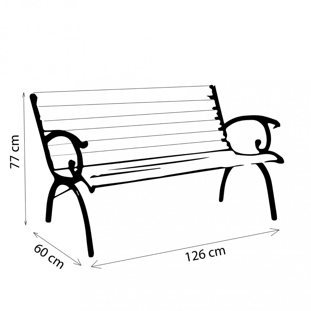 Panca in legno e ghisa 126x60x77h REALEDENYA