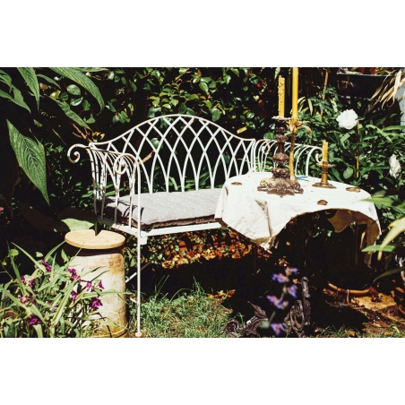 Panca in metallo verniciato a polvere color BIANCO 128x40x93h - ANNETTEEDENYA