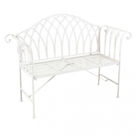 Panca in metallo verniciato a polvere color BIANCO 128x40x93h - ANNETTEEDENYA