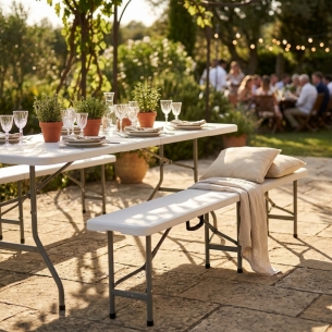 Panca pieghevole tavolo campeggio e catering 180x30x43cmEDENYA