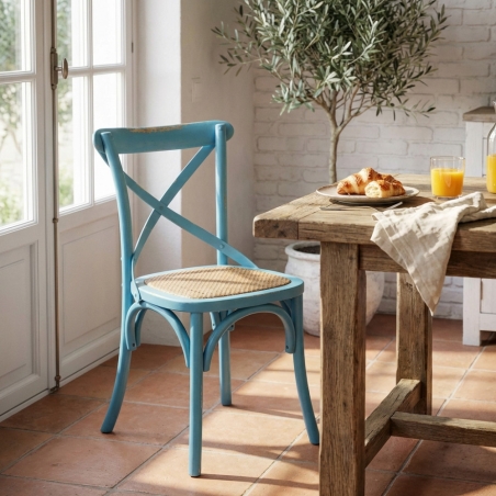 Sedia in legno azzurra - Cross -2