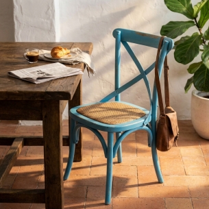 Sedia in legno azzurra - Cross -1