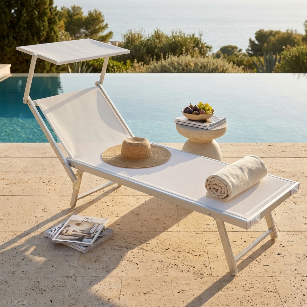 Lettino prendisole Bianco Alluminio JESOLOEDENYA