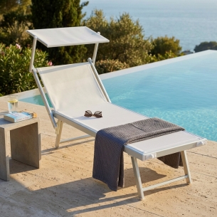 Lettino prendisole Bianco Alluminio JESOLOEDENYA