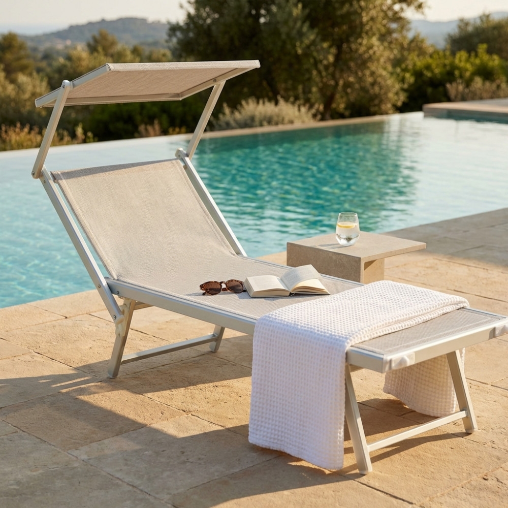 Lettino prendisole Grigio Alluminio JESOLOEDENYA