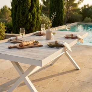 Tavolo da pranzo allungabile 200/260x100 cm Bianco DjerbaEDENYA