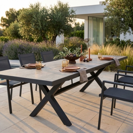 Tavolo da pranzo allungabile 200/260x100 cm Antracite DjerbaEDENYA