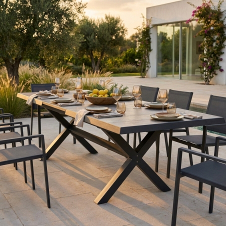 Tavolo da pranzo allungabile 200/260x100 cm Antracite DjerbaEDENYA