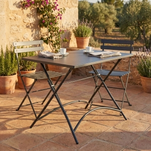 Tavolo pieghevole in metallo 110x70cm - Antracite BristolEDENYA