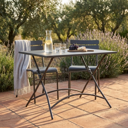 Tavolo pieghevole in metallo 110x70cm - Taupe BristolEDENYA