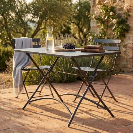 Tavolo pieghevole in metallo 110x70cm - Taupe BristolEDENYA