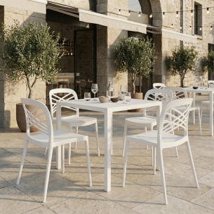 Tavolo 80x80cm in metallo autolivellante Bianco - 1893EDENYA