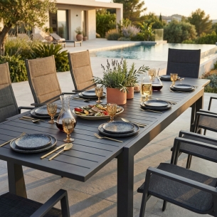 Tavolo da pranzo allungabile 160/240x90 - Taupe FormenteraEDENYA